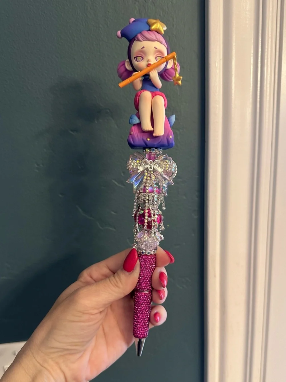 Gorgeous Hand Crafted Pen with an Authentic  Laura the Piper as the Focal